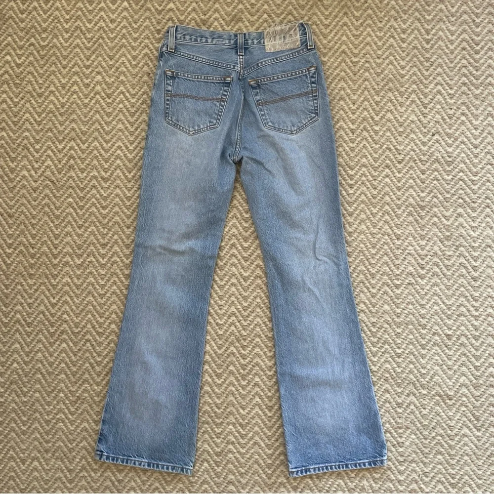 Vintage Express Bleus Jeans Womens 1/2 S Light Blue Denim Moda Flare Y2K Cotton - Picture 9 of 12